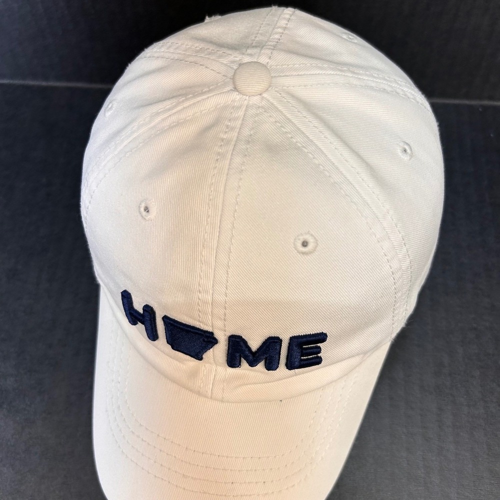 Arkansas Home State Silhouette Mens White State of Mine Hat Baseball Cap OSFM - Picture 3 of 15